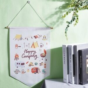 Happy Camping banner, cotton, waterproof, easy to hang‎ #campingdecor #bohostyle
